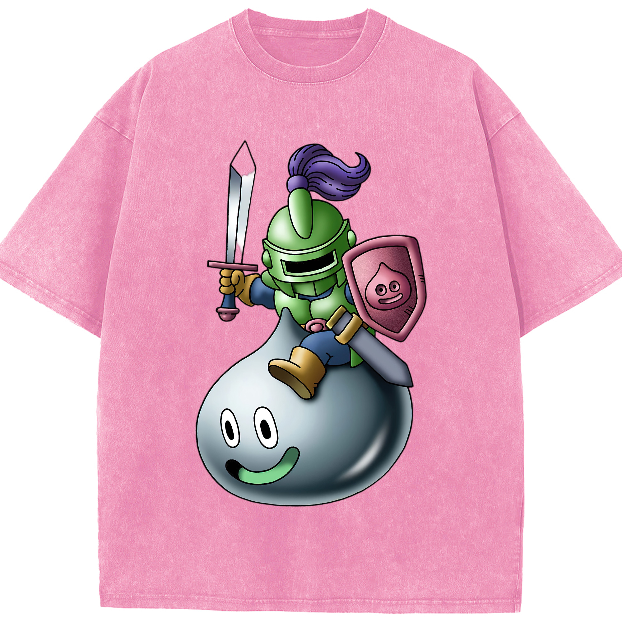 （画像用） ドラゴンクエスト Doragon Kuesuto Dragon Quest 綿100% ヴィンテージ風 半袖Tシャツ（フロントプリント）